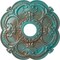 Ekena Millwork Rotherham Ceiling Medallion (Canopies up to 3 1/2"), 18"OD x 3 1/2"ID x 1 1/2"P, Copper Green Patina CM17ROCGS - alternate 1